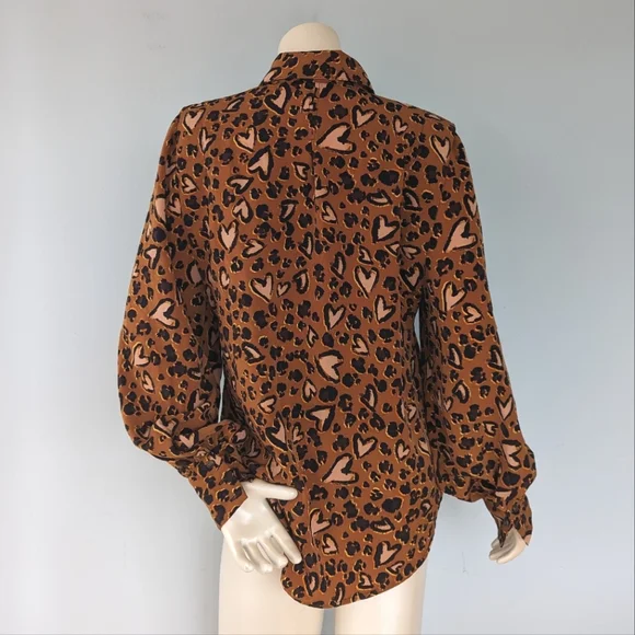 Karl Lagerfeld Paris Heart Print Long Sleeve Blouse - Picture 6 of 7